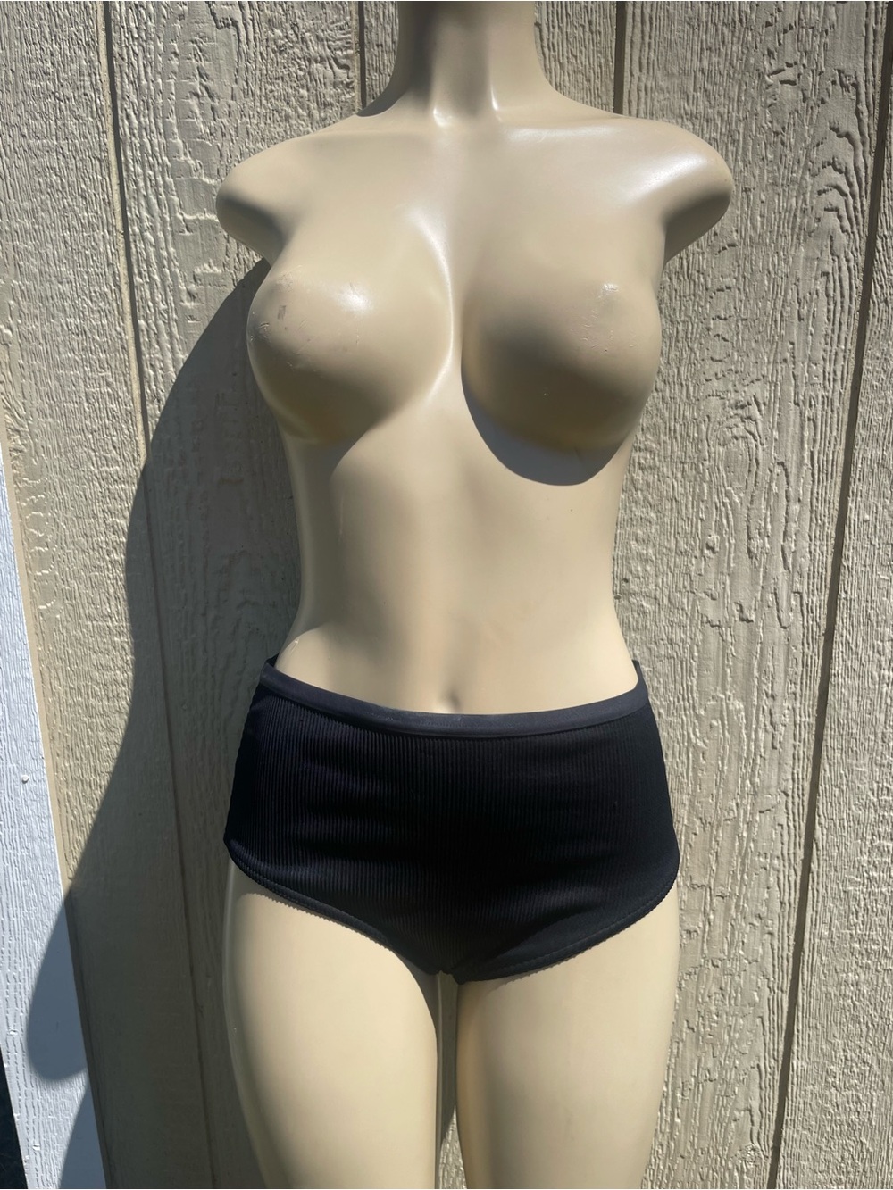 Freya Black High-Waist Ribbed Briefs